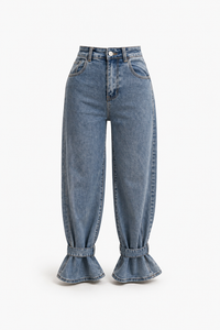 JEANS PANTALON MEZCLILLA CINTURON TOBILLO