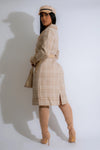 ABRIGO TWEED FAUX BEIGE CREMA