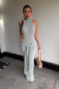 MAXI VESTIDO TEJIDO SAGE