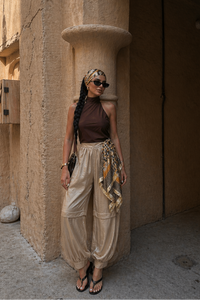 PANTALON SATIN JOGGER MASCADA DORADO