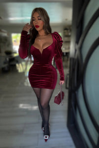 VESTIDO TERCIOPELO BELEN ROJO