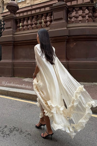 MAXI VESTIDO ONDULADO VERONA ORGANZA BLANCO