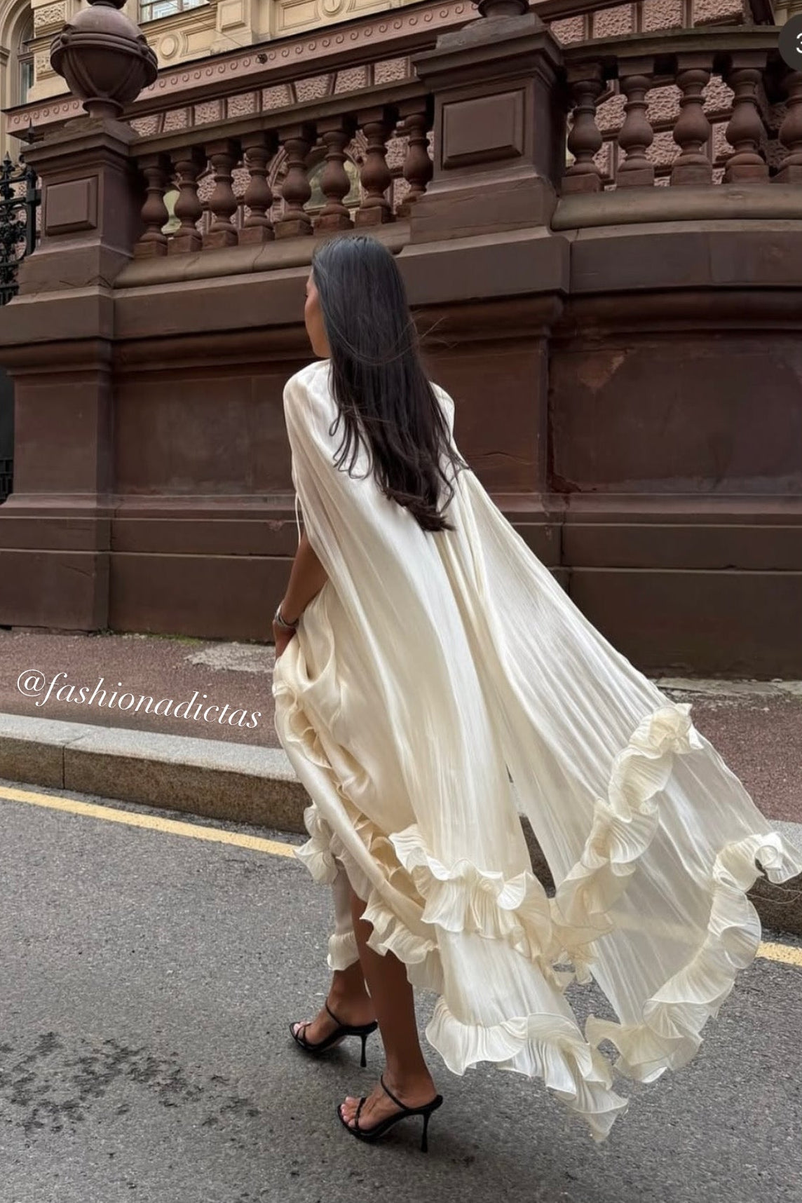 MAXI VESTIDO ONDULADO VERONA ORGANZA BLANCO