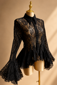BLUSA ENCAJE VALENTINO NEGRA