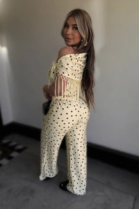 SET CONJUNTO SATIN DOTS AMARILLO