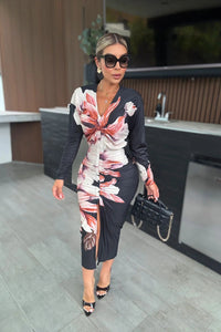 VESTIDO DRAPEADO ORQUIDEA NEGRO