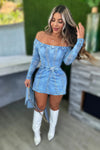 SET CONJUNTO MESH DENIM PRINT FALDA SHORT