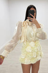 SET CONJUNTO FLORAL LOVE BEIGE