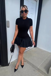 VESTIDO MAURY POLO NEGRO ONDULADO