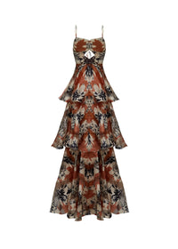 MAXI VESTIDO VOLANTES ORGANZA