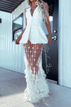 SET TRAJE DIBBA PLUMAS BLANCO