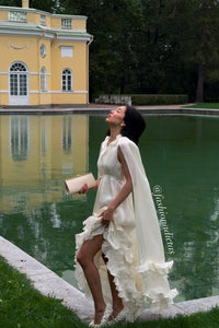 MAXI VESTIDO ONDULADO VERONA ORGANZA BLANCO