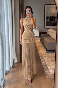 VESTIDO ORO DIANA BARBILLAS GLITTER