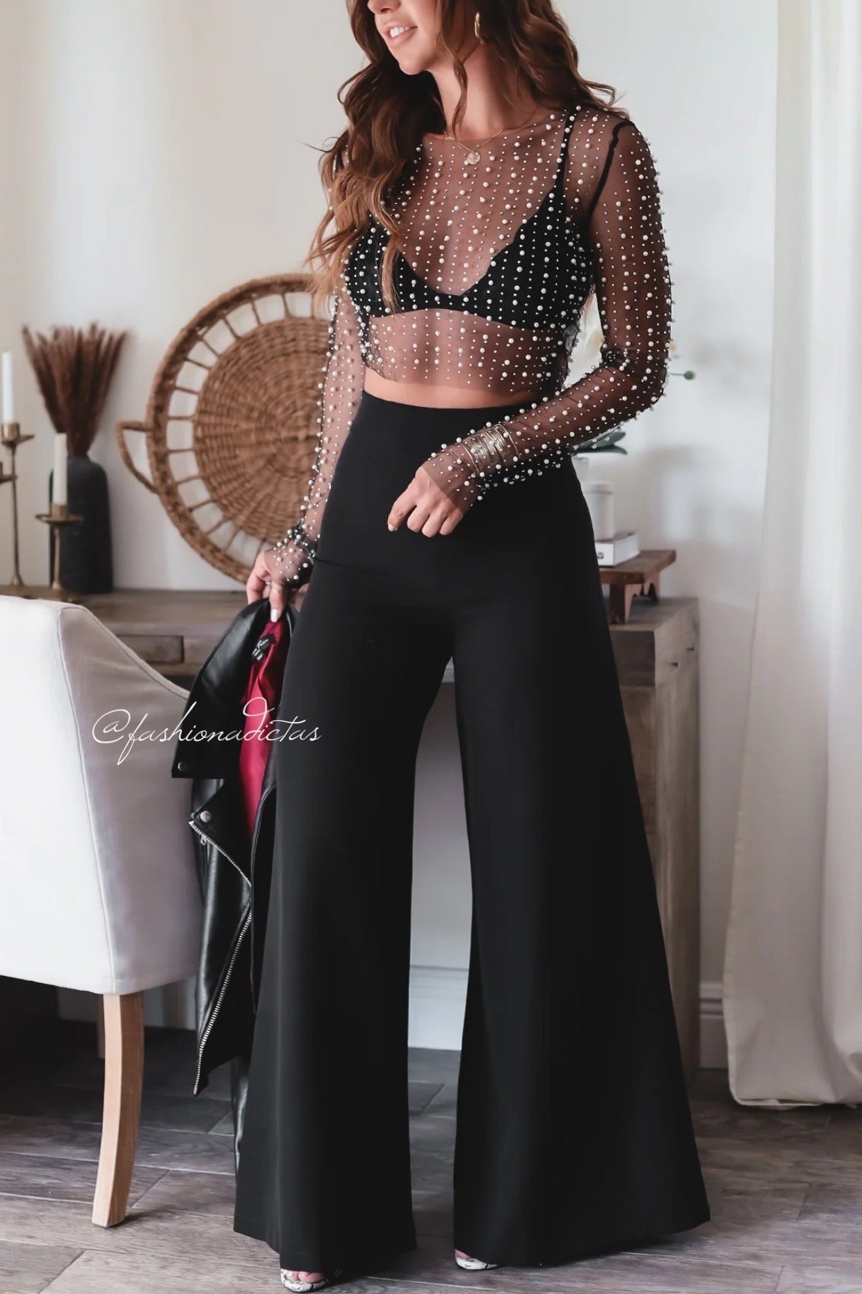 PANTALON-PALAZZO DAYA NEGRO