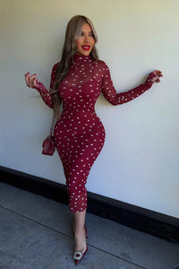 VESTIDO DOTS ROJO MESH