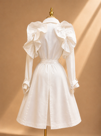GABARDINA LOLA BLANCA RUFLE