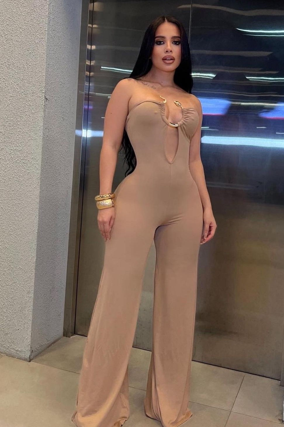 JUMPSUIT SERPIENTE GOLD NUDE