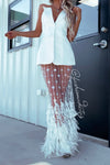SET TRAJE DIBBA PLUMAS BLANCO