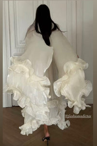 MAXI VESTIDO ONDULADO VERONA ORGANZA BLANCO