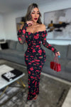 VESTIDO DRAPEADO FLORAL LILI MESH