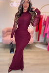 VESTIDO ALIYA DRAPEADO TINTO