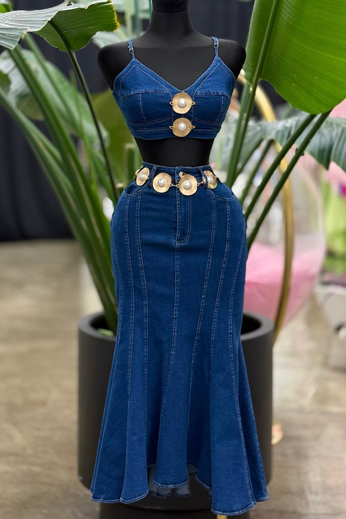 SET CONJUNTO DENIM SIRENA BROCHE