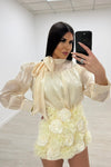 SET CONJUNTO FLORAL LOVE BEIGE