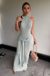 MAXI VESTIDO TEJIDO SAGE