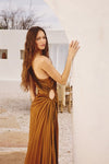 MAXI VESTIDO SERENA BRONCE PLISADO
