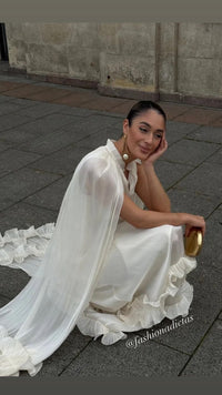 MAXI VESTIDO ONDULADO VERONA ORGANZA BLANCO