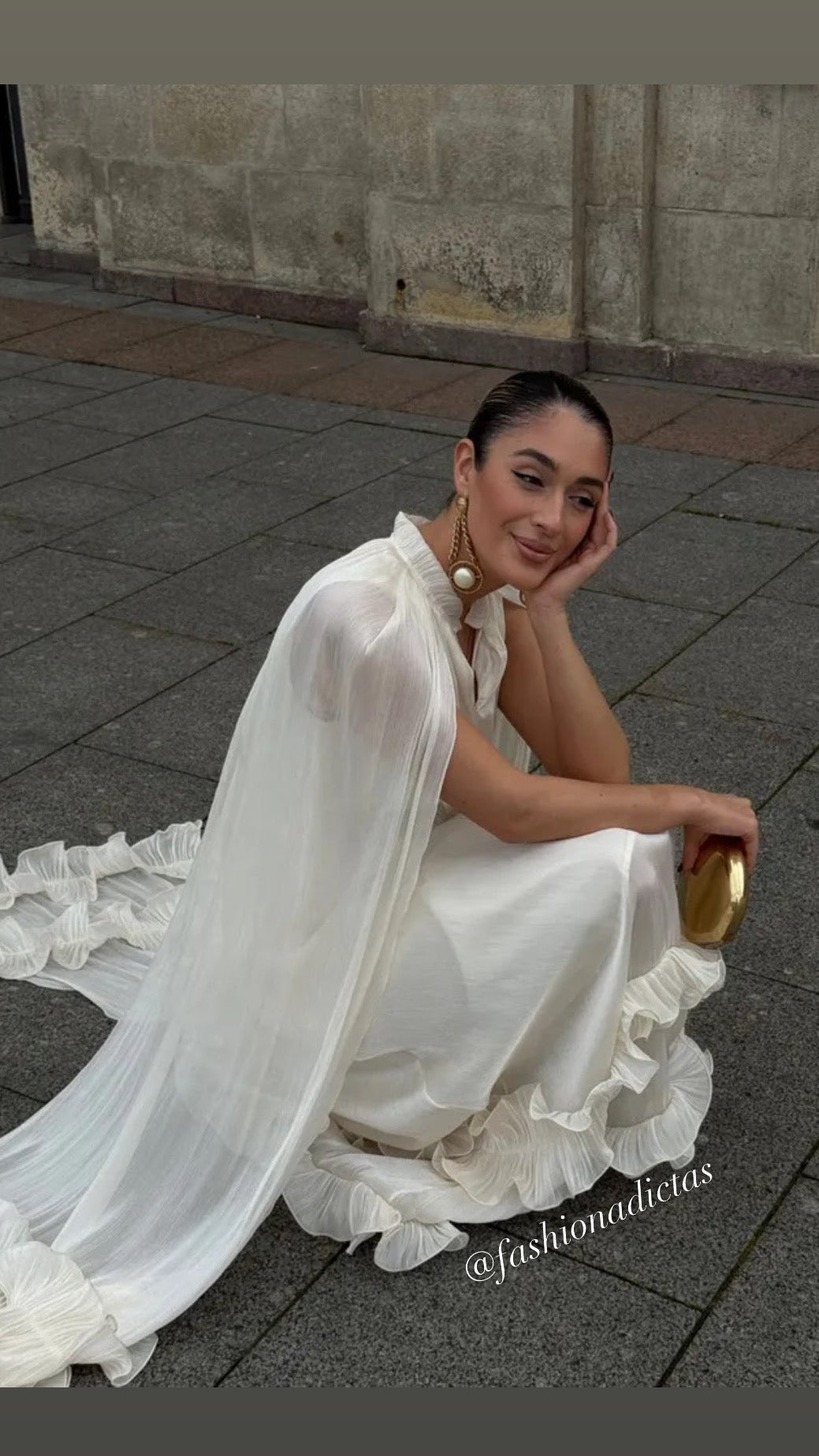 MAXI VESTIDO ONDULADO VERONA ORGANZA BLANCO
