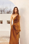 MAXI VESTIDO SERENA BRONCE PLISADO