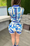 SET CONJUNTO CARLI AZUL SATIN SHORT