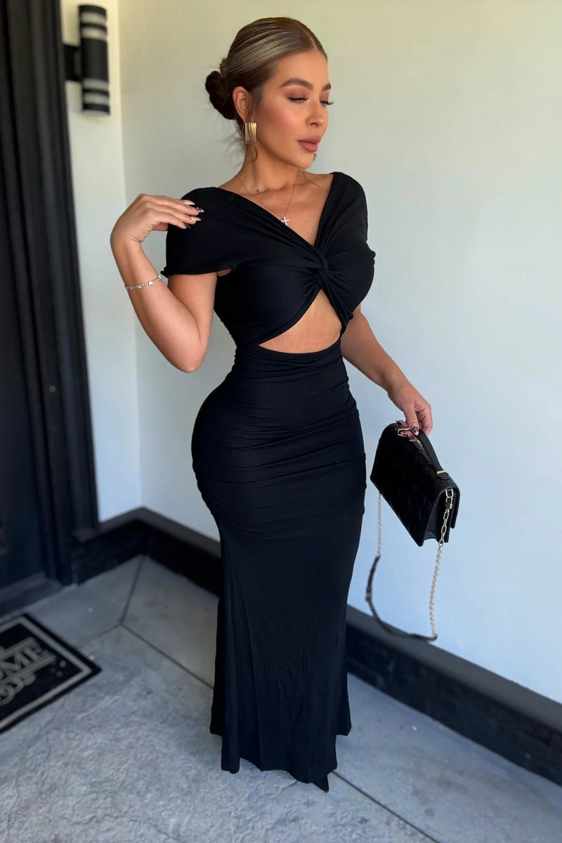 VESTIDO NEGRO CRUZADO