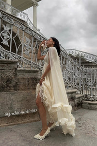 MAXI VESTIDO ONDULADO VERONA ORGANZA BLANCO
