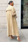 MAXI SET COZY ANGORA VESTIDO CARDIGAN NUDE