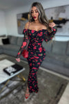 VESTIDO DRAPEADO FLORAL LILI MESH