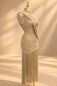 VESTIDO ORO DIANA BARBILLAS GLITTER