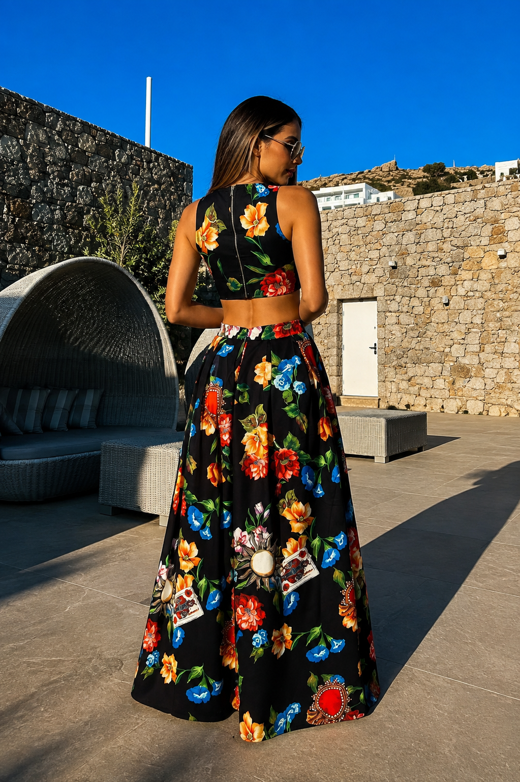 MAXI SET MARIEL NEGRO FLORAL