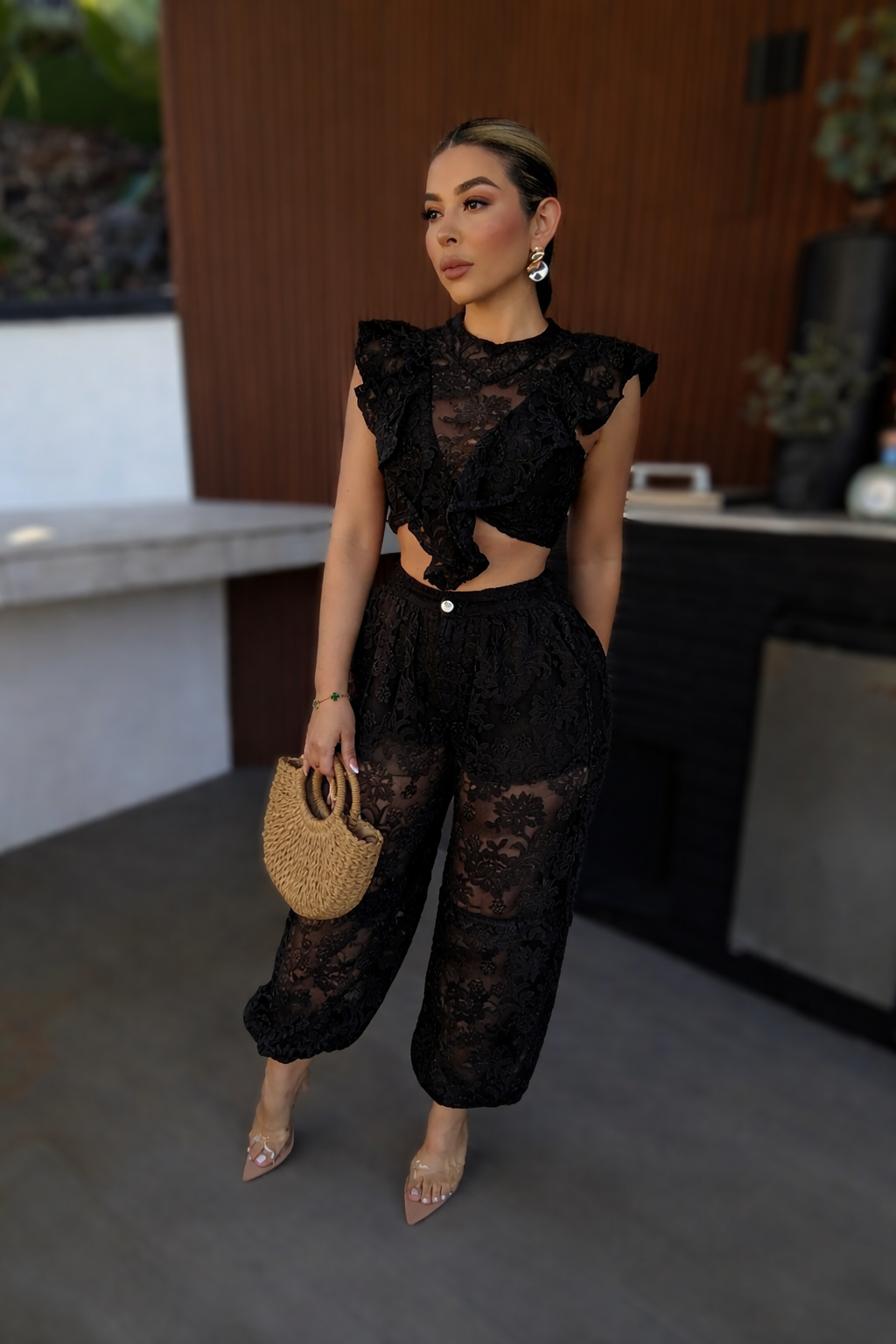 SET CONJUNTO AMOUR2 ENCAJE NEGRO