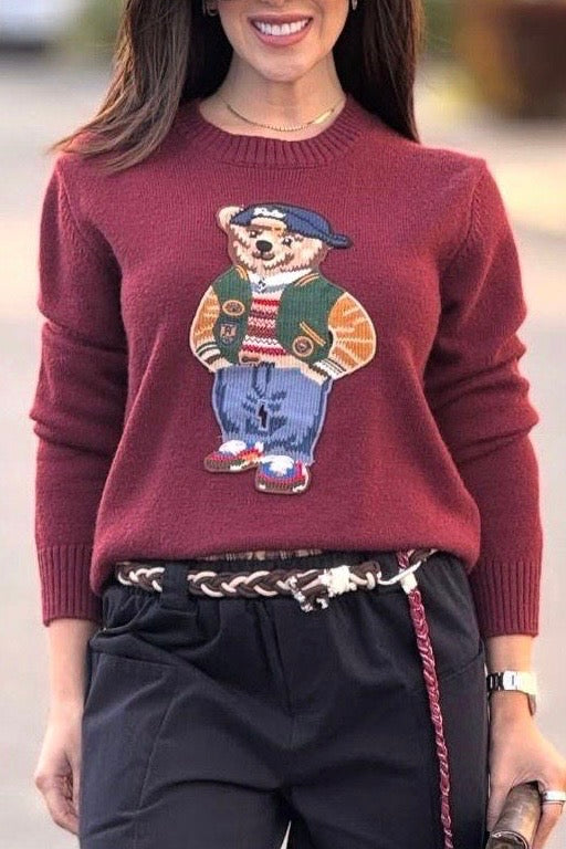 SUETER TEDDY BEAR VINO