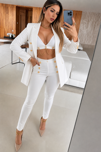 SET AGNES BLANCO CADENAS TOP/PANTALON