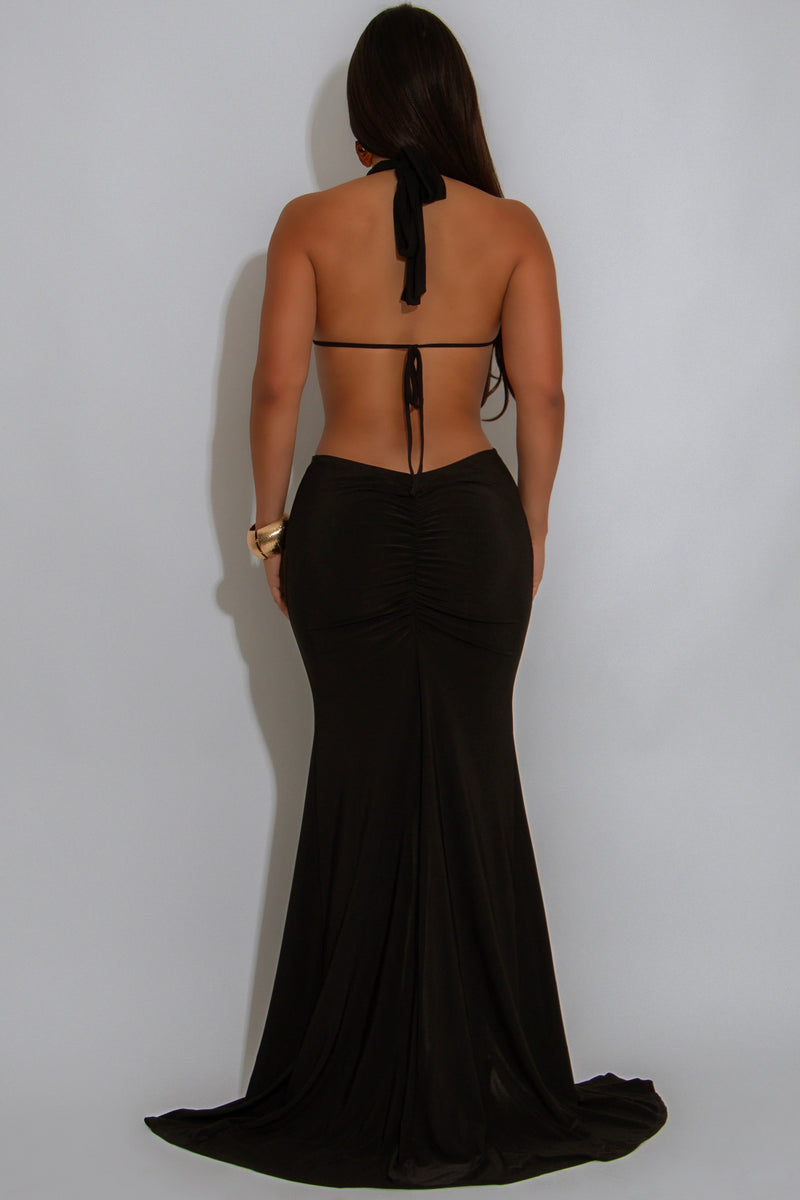 MAXI VESTIDO SEDUCCION  NEGRO