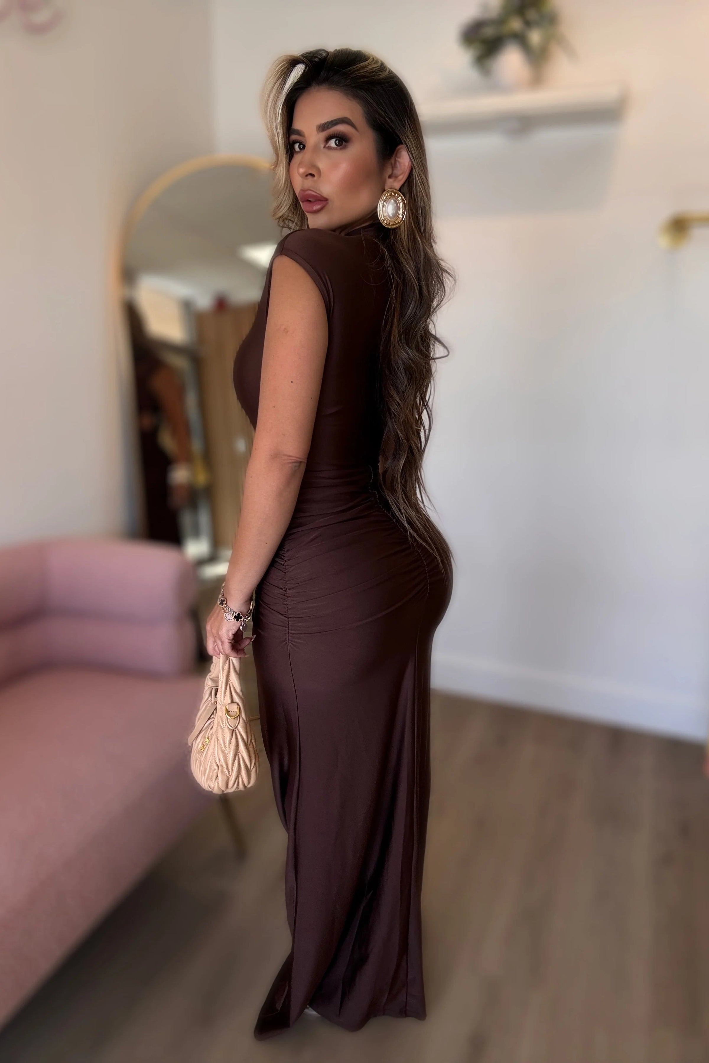 MAXI VESTIDO CATALINA CHOCOLATE