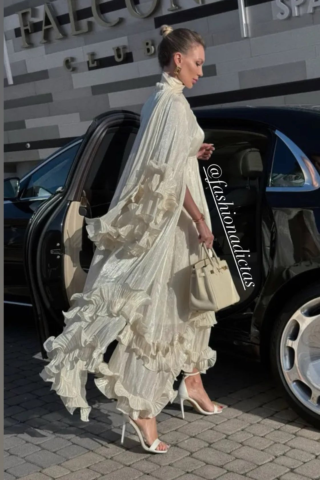 MAXI VESTIDO ONDULADO VERONA ORGANZA BLANCO