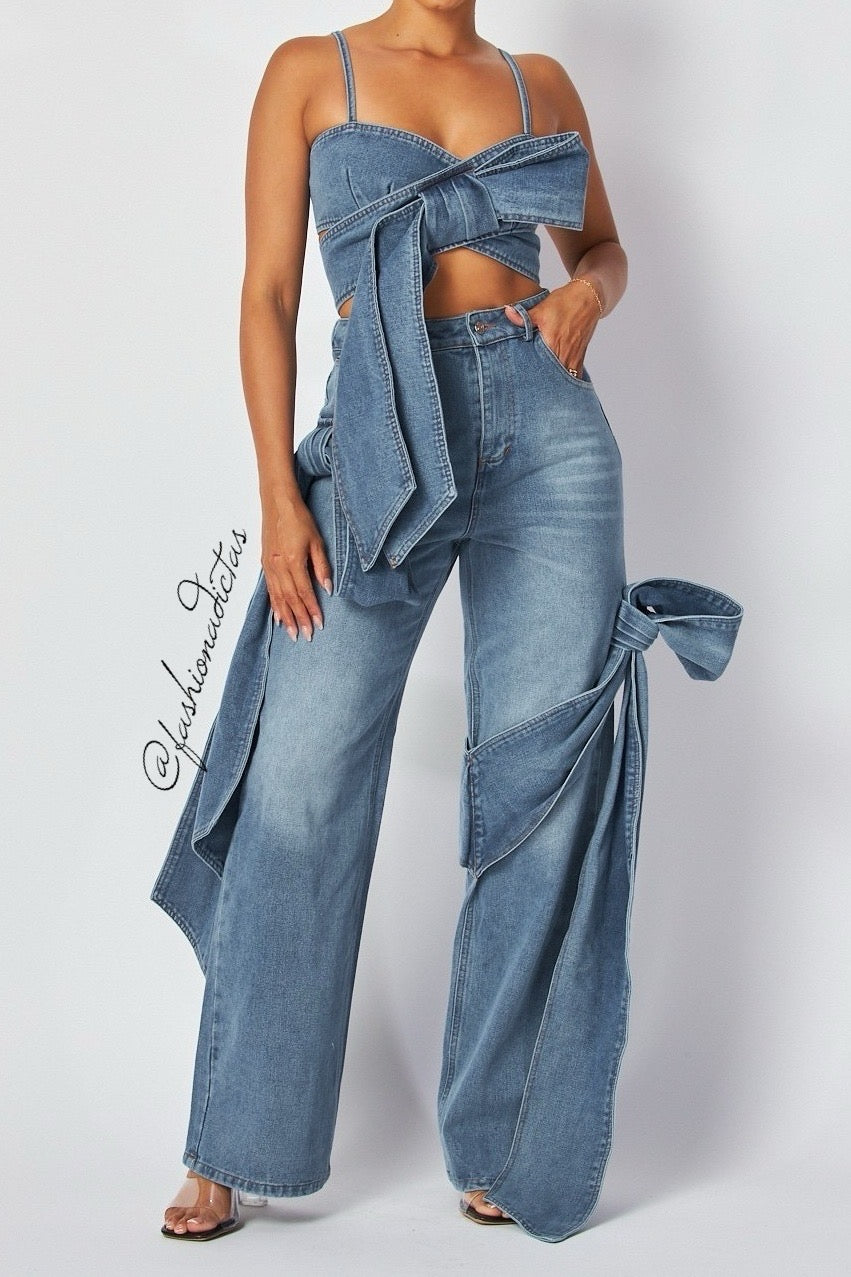 CONJUNTO SET MEZCLILLA BOWS