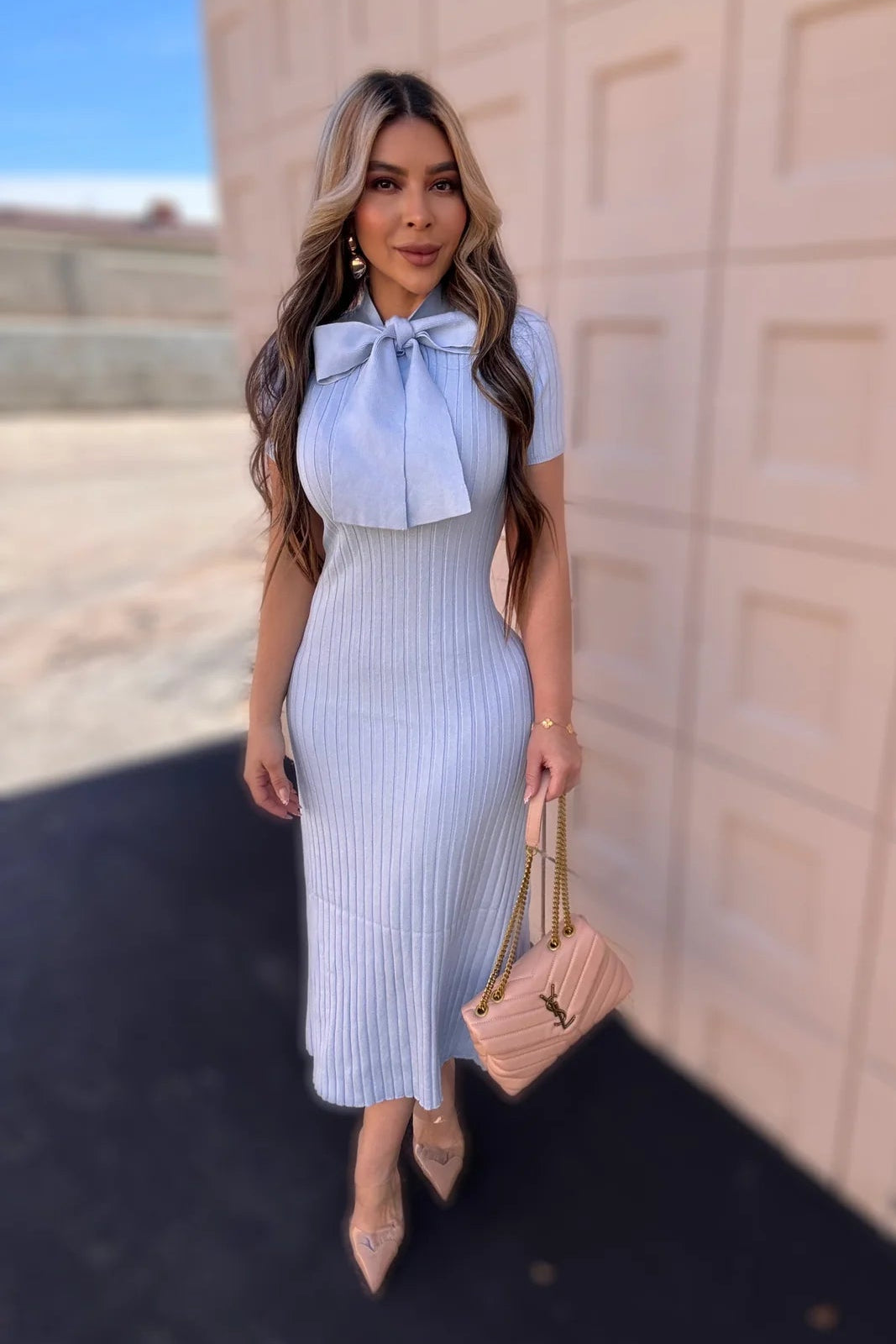 VESTIDO BABY BLUE TEJIDO