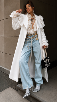 GABARDINA LOLA BLANCA RUFLE