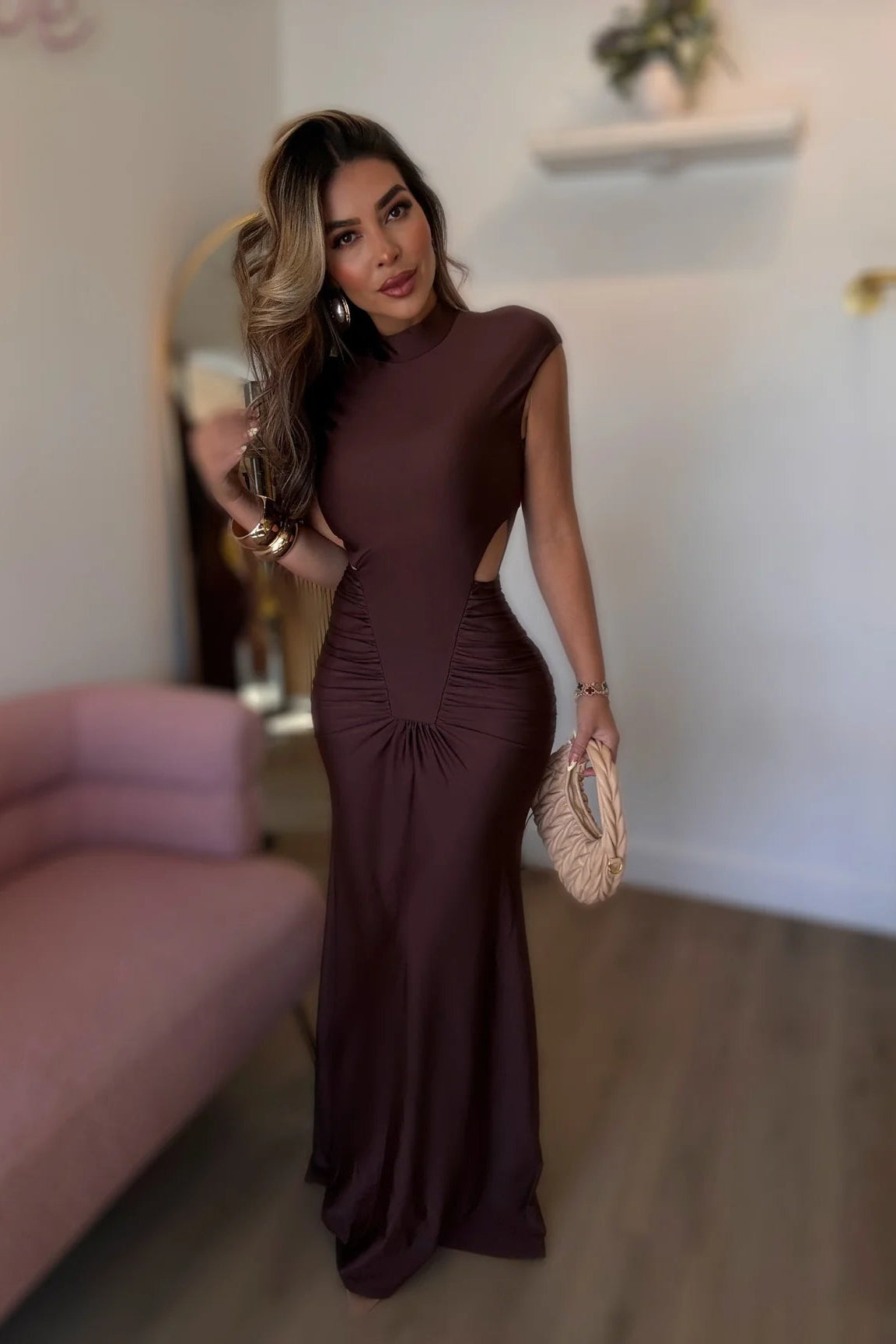 MAXI VESTIDO CATALINA CHOCOLATE