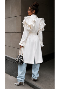 GABARDINA LOLA BLANCA RUFLE